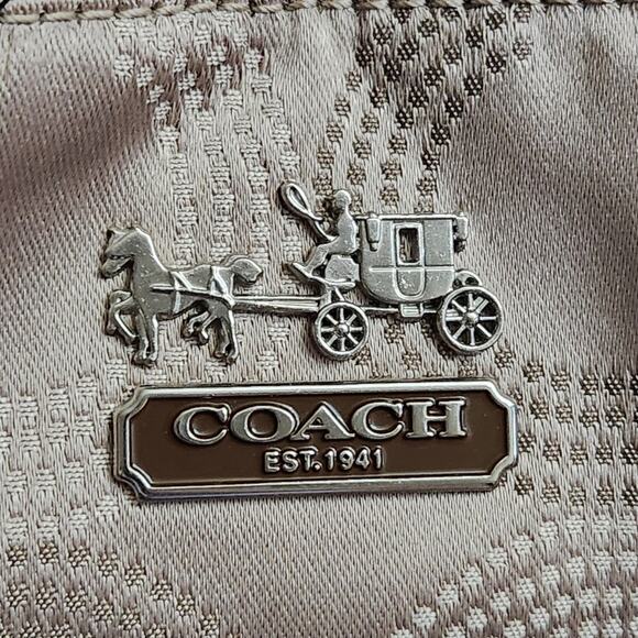 Coach Tan Brown Signature Op Art Satchel Bag - Picture 3 of 12
